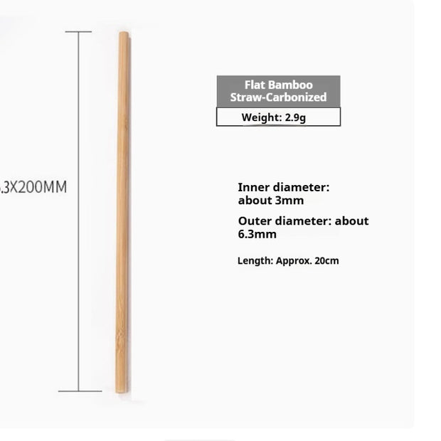 20cm Natural Bamboo Straw, Environmentally Friendly And Biodegradable