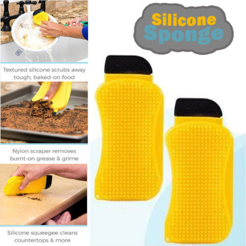 Magic 3 In 1 Silicone Sponge Clean Brush Dish Washing Eco-Friendly Scrubber Cleaning