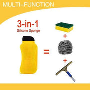 Magic 3 In 1 Silicone Sponge Clean Brush Dish Washing Eco-Friendly Scrubber Cleaning