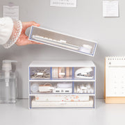 Cosmetic drawer type composable sorting box for students'' dormitory