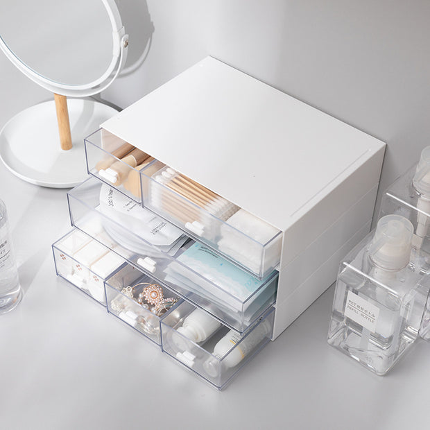 Cosmetic drawer type composable sorting box for students'' dormitory