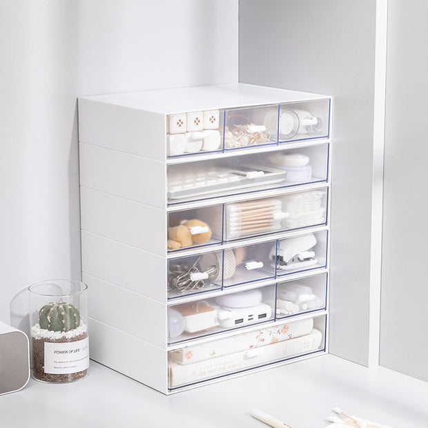 Cosmetic drawer type composable sorting box for students'' dormitory