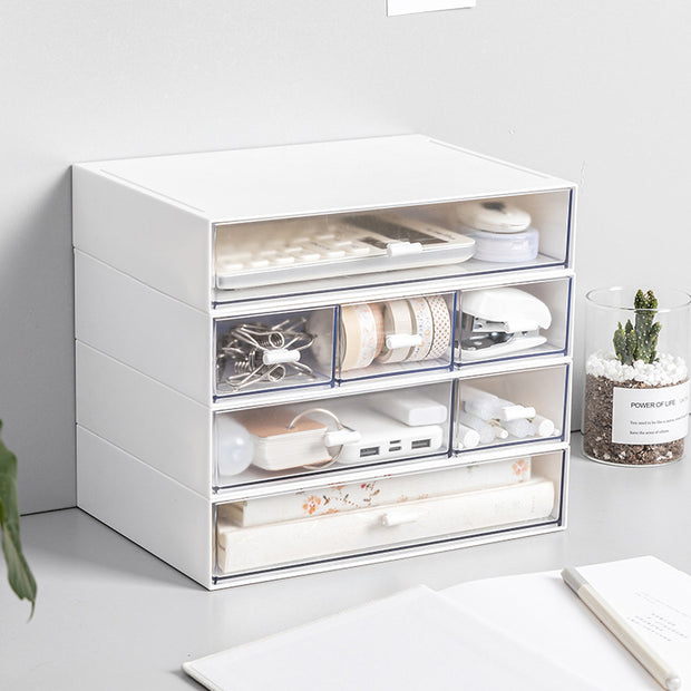 Cosmetic drawer type composable sorting box for students'' dormitory