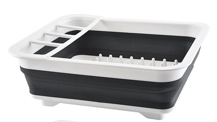Folding Drainage Dish Rack Kitchen Shelves Multifunctional Dishware, Chopsticks and Cutlery Storage Dishware Storage Dish Rack