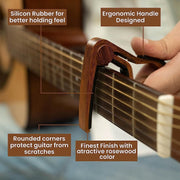 Capo Quick Change Guitar Capo  Wooden With 5 Guitar Picks
