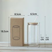 Temperature Resistant With Straw Bamboo Cover Hot Drink Glass Cup